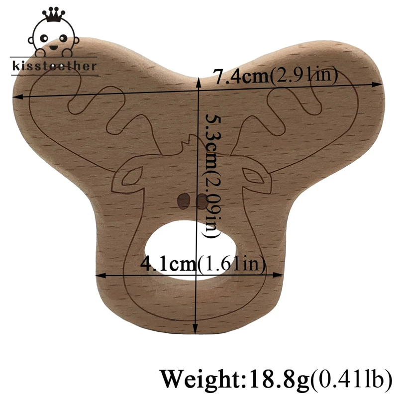 Mordedor para beb&eacute;, colgante de ganado, joyer&iacute;a artesanal para beb&eacute;, collares, pulseras, accesorios, chupete de madera sin BPA, 10 piezas-2