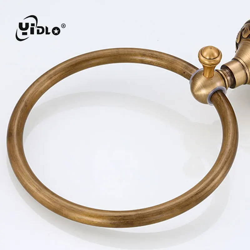 Antique Carving Space Aluminum Bronze Towel Ring Brushed Holder Rack Wall Mounted Bathroom Accessories D10 | Обустройство дома
