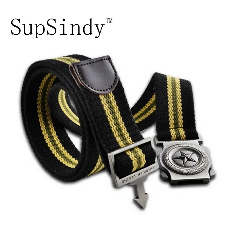 SupSindy men Canvas belt Quick release metal buckle military belt Army tactical belts for men top quality male strap Army green