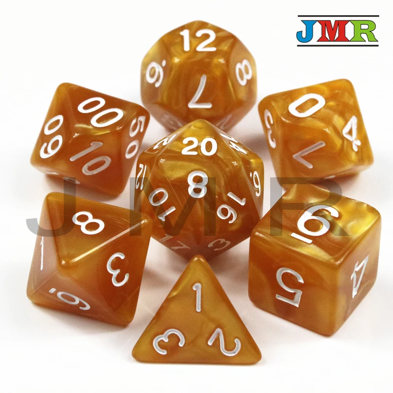 Dados De Rpg 7 шт./компл. многогранные RPG игры акриловые кости с мраморным эффектом D4-D20