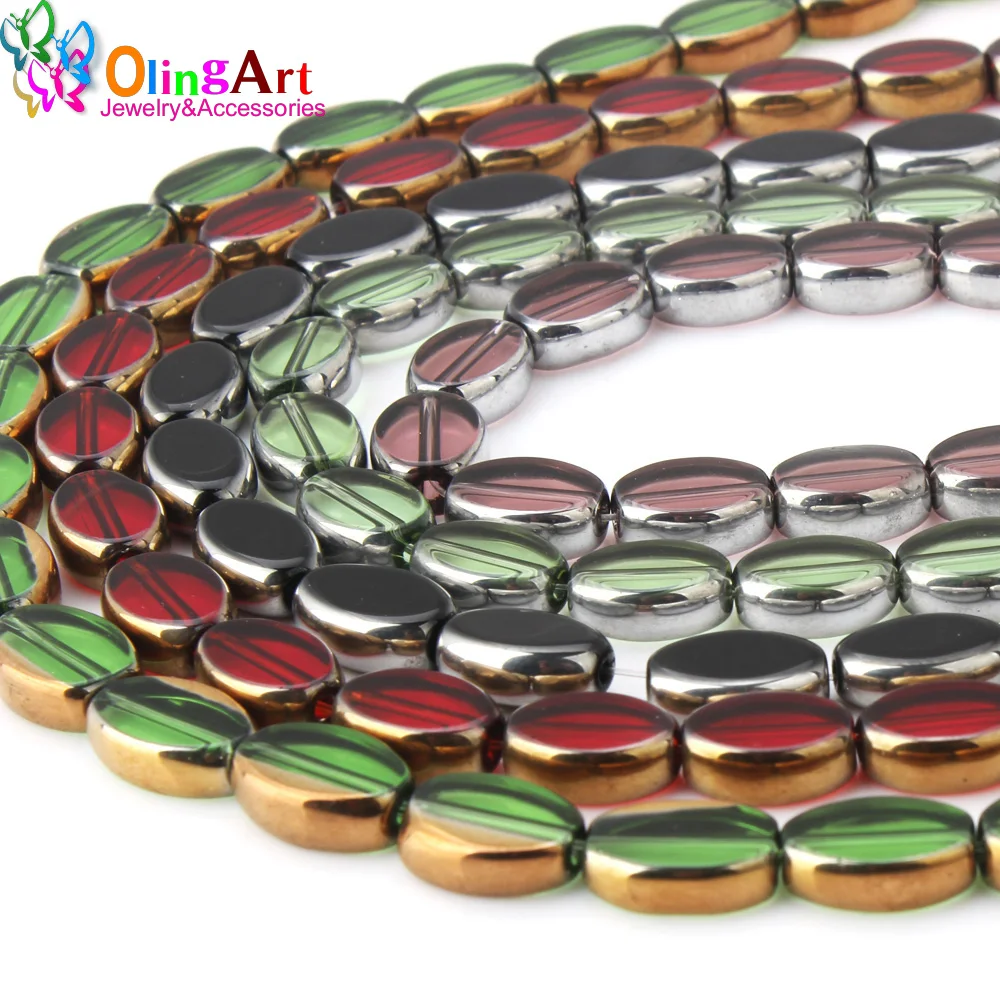 OlingArt 11*8 мм 8 шт./лот стеклянный металлический Многоцветный смешанный бисер