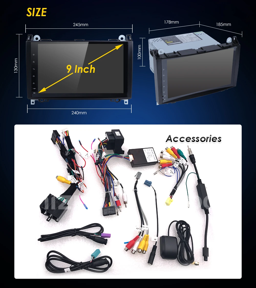 9 'Android 8 0 автомобильный мультимедиа для Mercedes Benz sprinter Vito W639 Viano W169 W245 W209 W906 Crafter