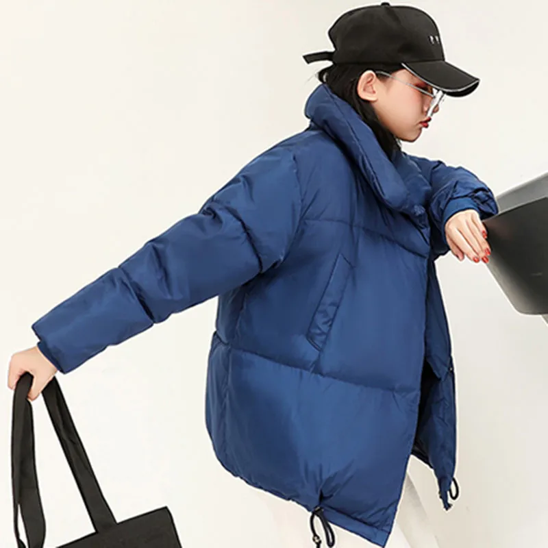 Осенне-зимняя женская куртка-парка 2019 модное короткое Свободное пальто с длинным