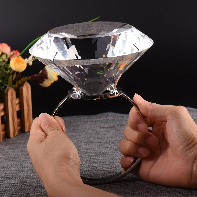 150MM diamond ring Кристальное кольцо с большим бриллиантом, подарок на свадьбу, подарок для девочки на день рождения, подарок для любви, креативная свадебная фотография, реквизит для сцены - Цвет: 150MM diamond ring