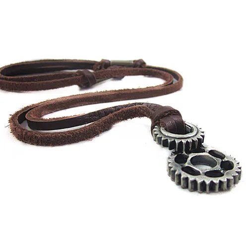 Ожерелье из 100% натуральной кожи в стиле панк винтажное кожаное ювелирное изделие