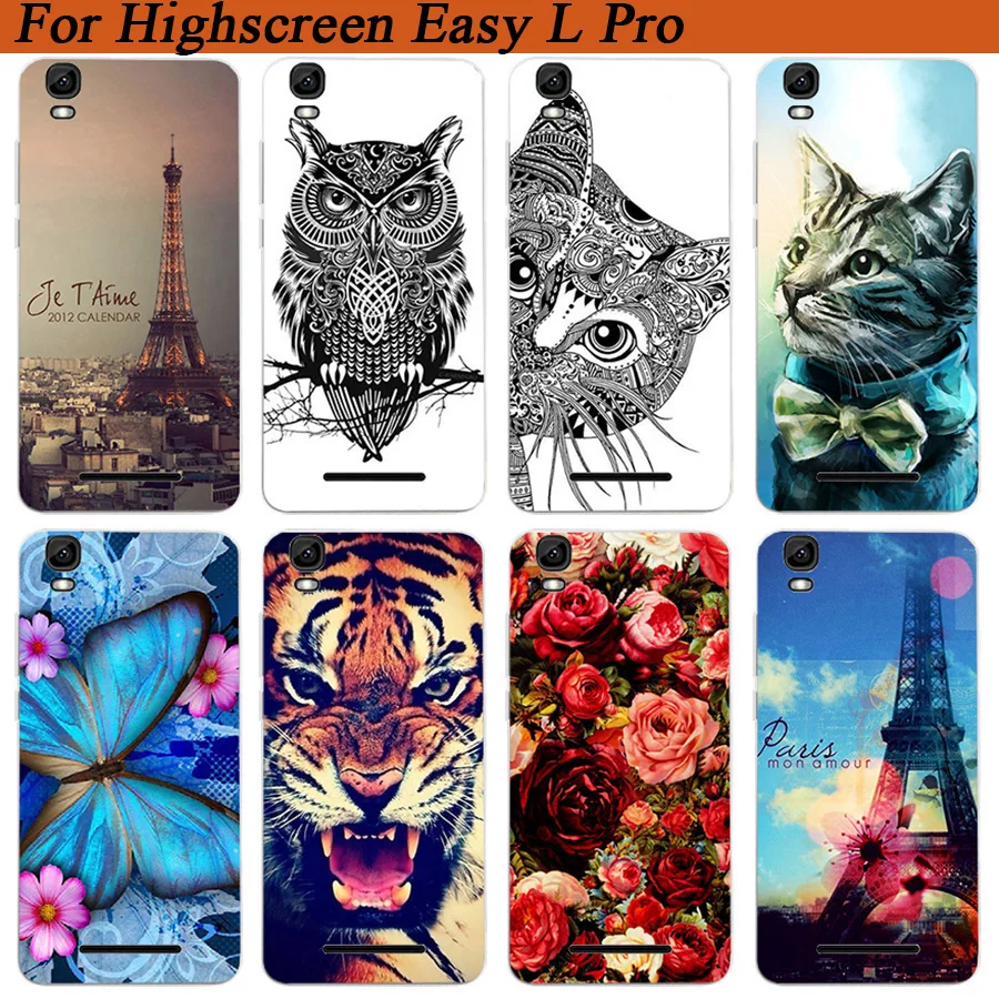 Чехол-накладка для Highscreen Easy L Pro 5 0 дюйма с рисунком цветной тигр сова мягкая