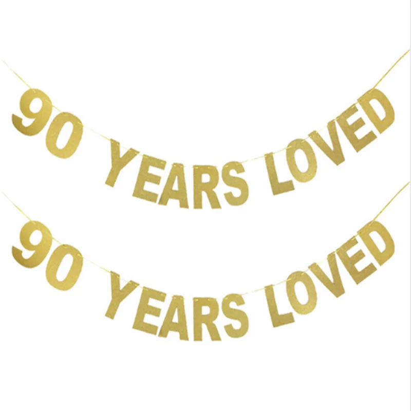 Счастливый День рождения 30/40/50/60/70/80/90 лет любимым со сверкающими золотистыми баннер на день рождения Свадебная вечеринка деко Anniversaire расходные материалы