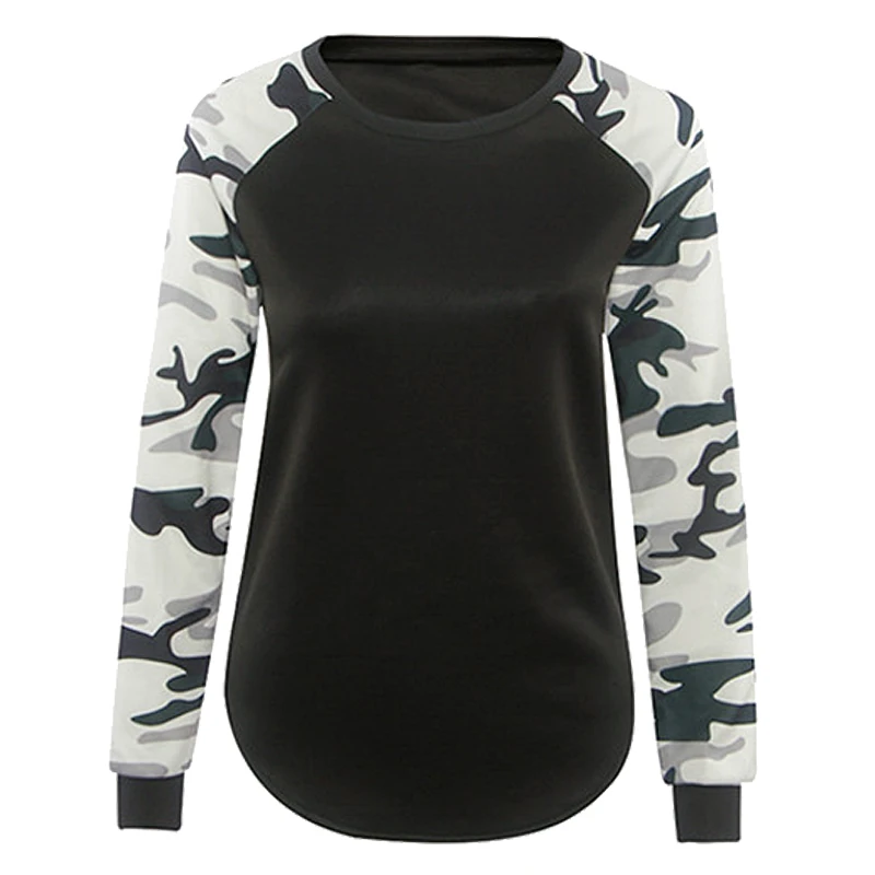 

T Shirt Female Women Camouflage Army Tops Long Sleeve T-Shirts For Girls Spring Casual Print TShirt Camisetas Feminina E6141