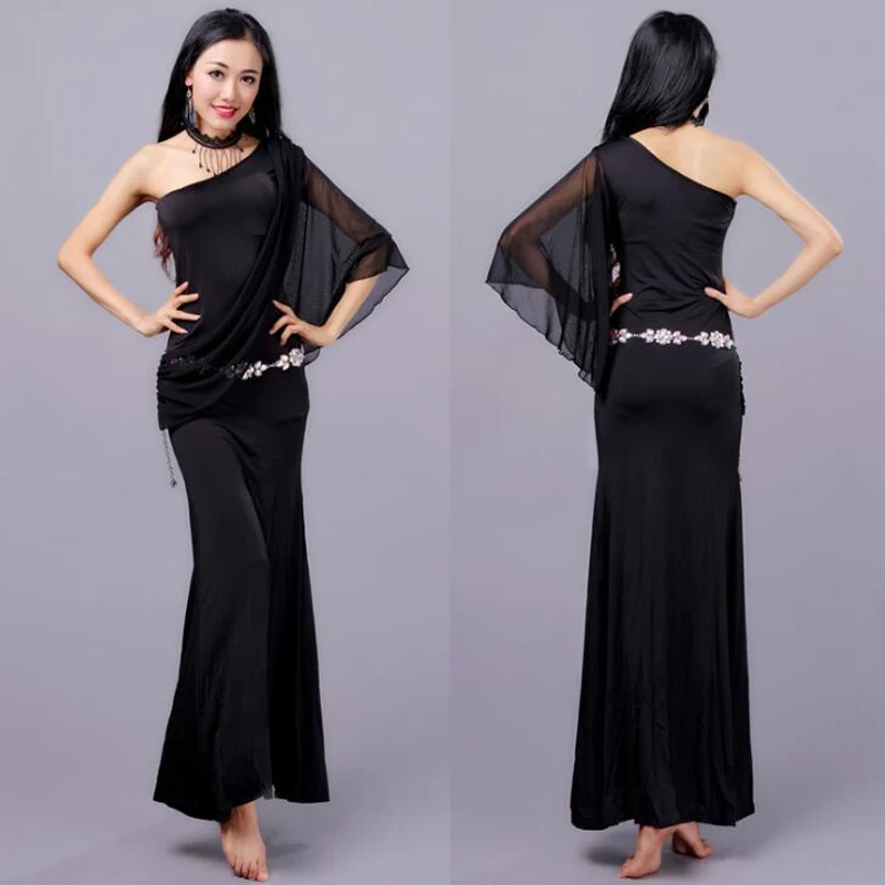 Новый наплечный Дизайн Одежда для тренировок BellyDance сексуальный костюм восточных