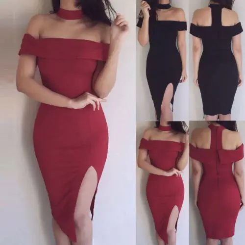 Летнее сексуальное платье модное женское с открытыми плечами однотонное без