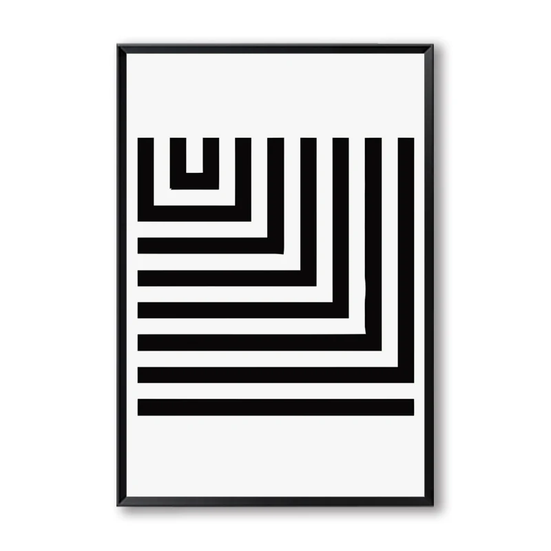 BW018-3 Черно-белый абстрактный геометрический узор, холст, художественная живопись, принт, плакат, картина, настенная, для офиса, спальни, Современный домашний декор, A2A3A4 - Цвет: BW018-3