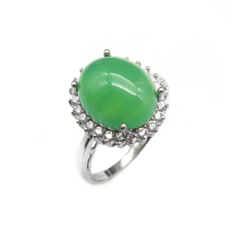 

925 Sterling Silver Rings Natural Chalcedony Gemstone Amethyst Fine Jewelry Birthday for Women Rings tj1038a
