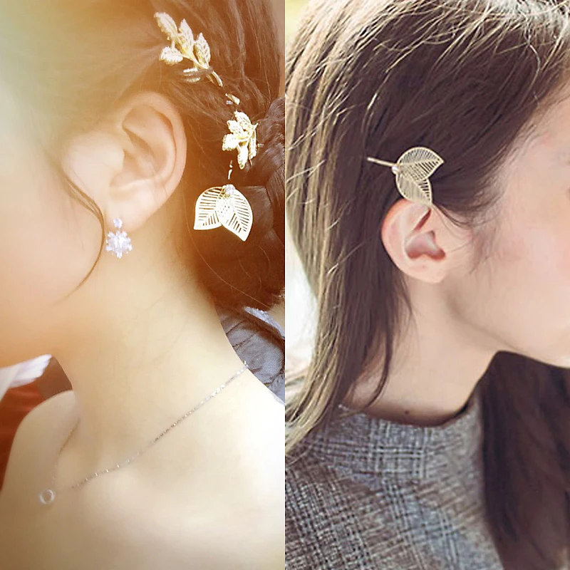M MISM Trendy Elegant Leaf Hair Clips Women Fashion Hollow Barrettes Jewelry For Girls Wedding Party Leaves Pins 11.11 | Украшения и