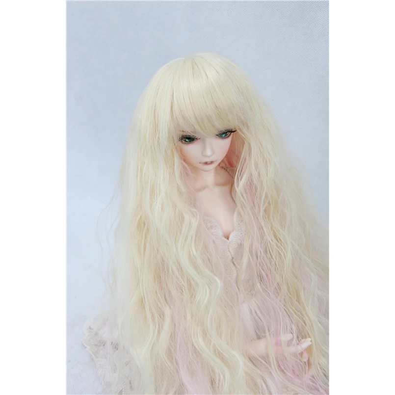 BJD длинный парик блонд и розовый для 1/6 1/3 24 &quot1/4 17&quot высокий SD MSD DK DZ AOD DD YOSD VOLKS