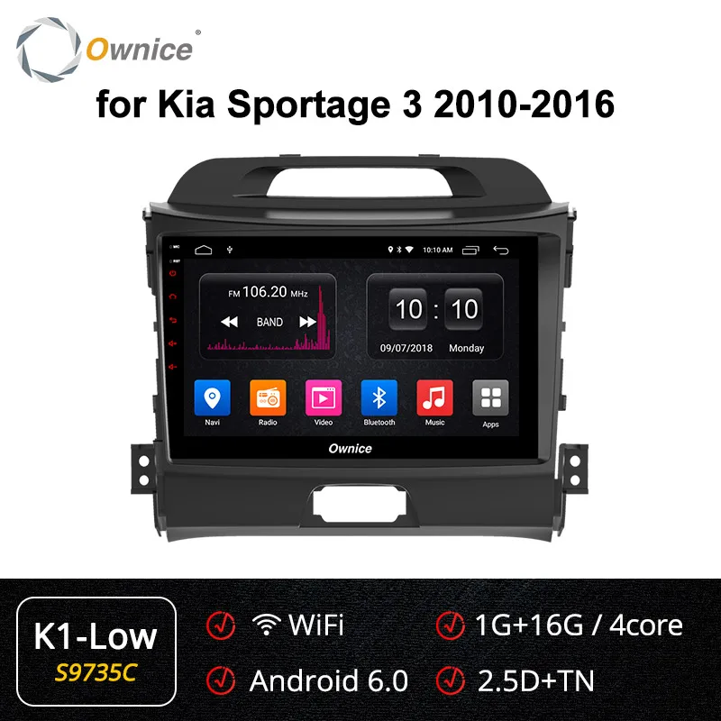 Ownice Android 9,0 360 Panorama k3 k5 k6 для KIA KX5 Sportage 3 4 2007- Автомагнитола 2din Navi gps плеер DSP 4G LTE SPDIF - Цвет: S9735 K1-Low