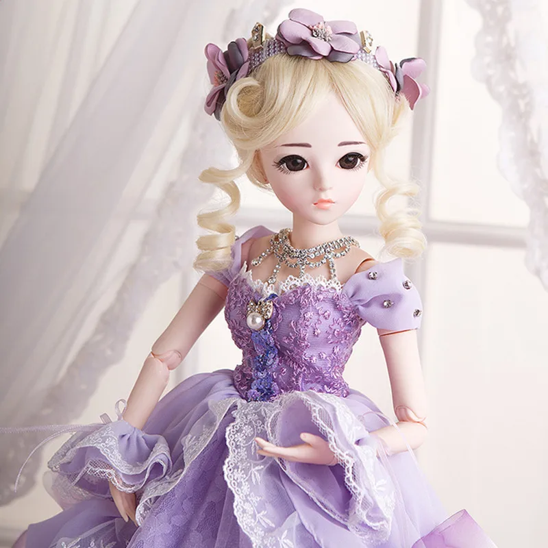 1/3 BJD кукла принцесса девочка Reborn с макси длинное платье парик обувь макияж 18