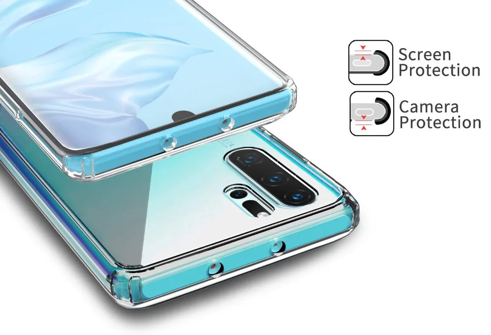 Роскошный чехол для Huawei P30 Pro ультратонкий прозрачный силиконовый из ТПУ защитный
