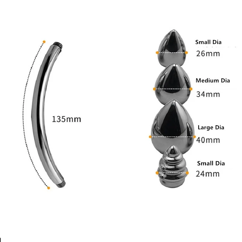 G spot massager Double dildo Penetration anal hook beads butt plug metal fake penis bondage SM sex toy for man woman | Красота и