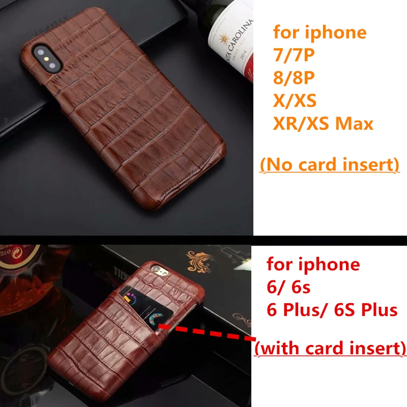 Чехол-накладка из натуральной кожи под крокодиловую кожу для iphone 7 8 чехол plus X |