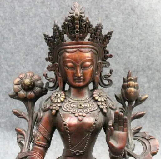 12 &quotTibet Pure Bronze Templo Tara Branca Buda Kwan yin | Дом и сад
