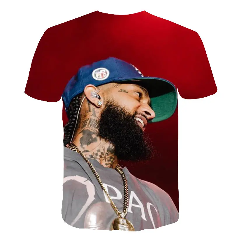 Короткая футболка с принтом Rapper nipsey hussle, Мужская/женская футболка в стиле Харадзюку, хип-хоп, футболка с коротким рукавом, крутая уличная одежда nipsey hussle