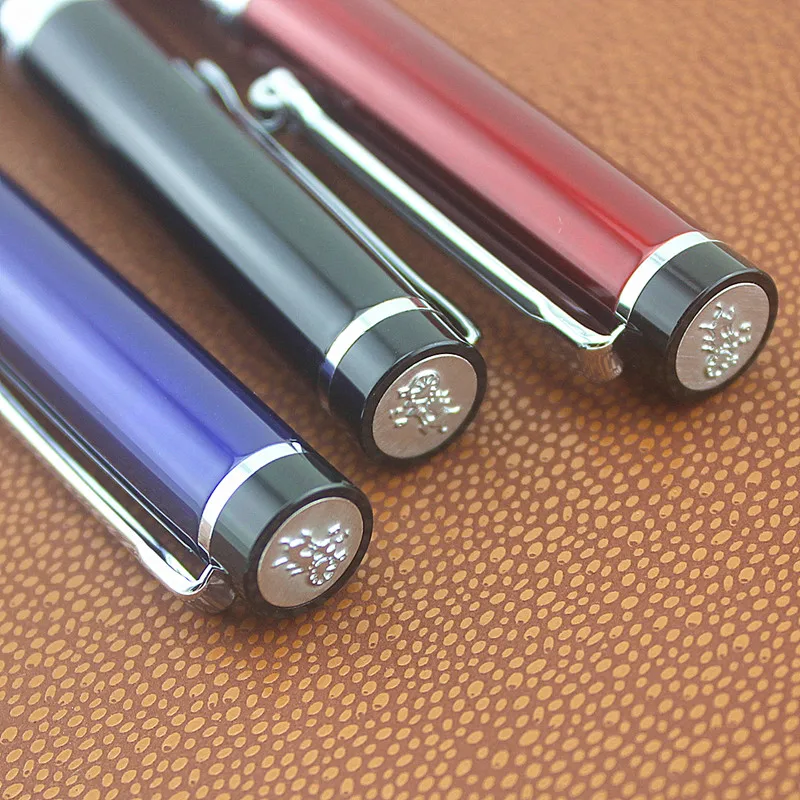 Luxury jinhao red Fountain Pen Set 0.5mm F Nib Multiple nib options Steel Ink Pens for Simple Business Gift Free Shipping | Канцтовары