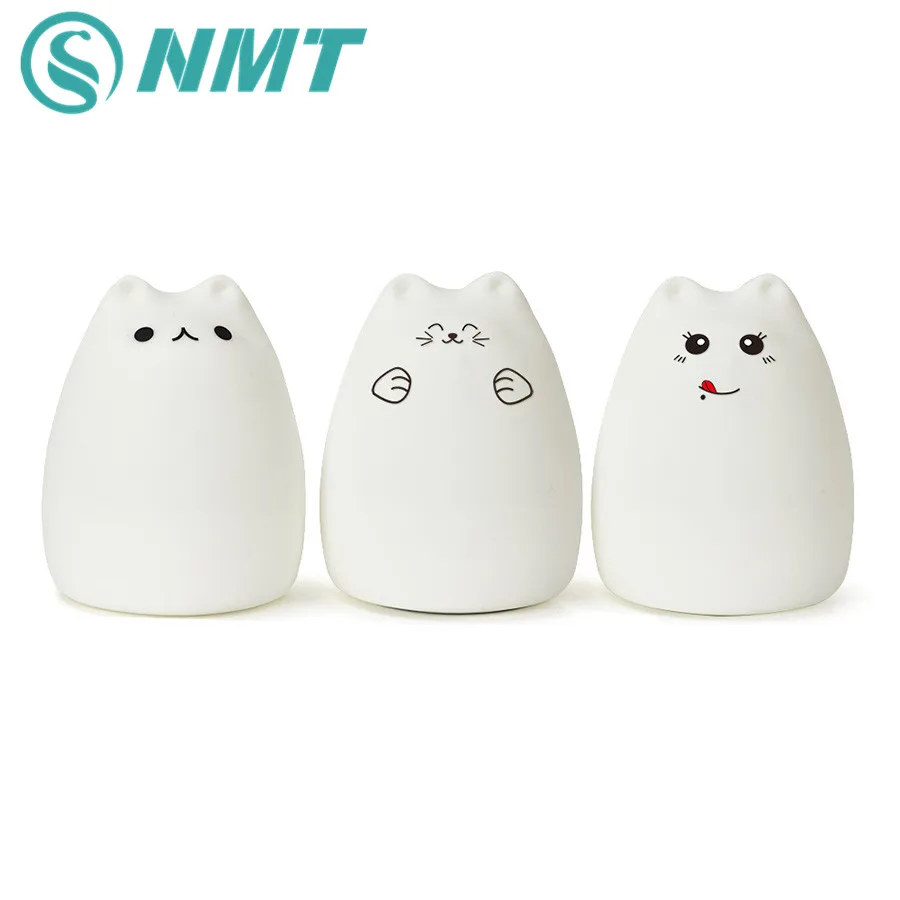7 Цвет Cat Силиконовые лампы мультфильм животных дыхание светодиодный ночной