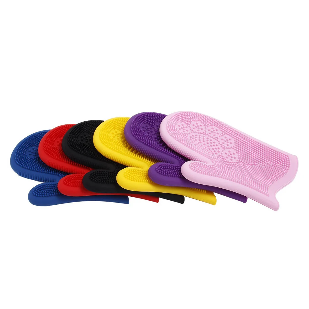 Pet Silicone Bathing Massage Gloves Brush Hair Removal Waterproof hair cleaning comb For small large pet cat dog | Дом и сад