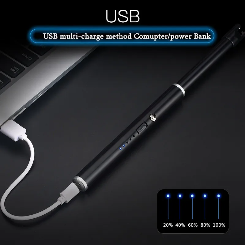 Электронные USB ветрозащитные зажигалки открытая плита для барбекю зажигалка