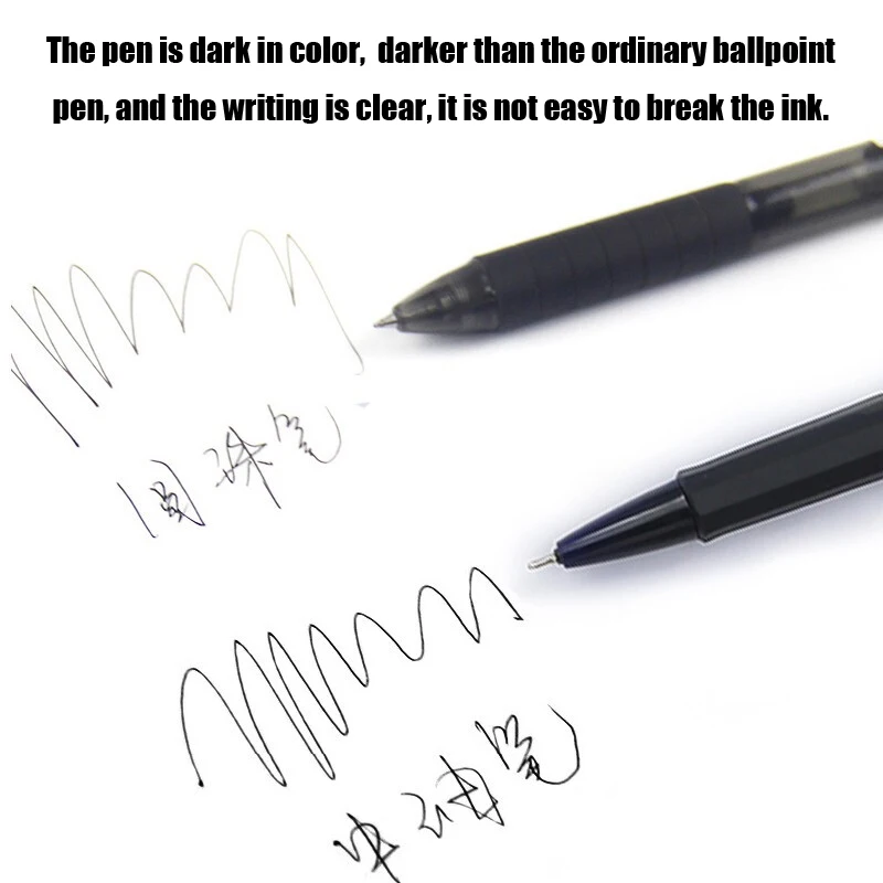 

Deli 1pcs 0.7mm black Press ballpoint Oil Pen Plastic gel neutral multi-function press Ballpoint Pen School Stationery