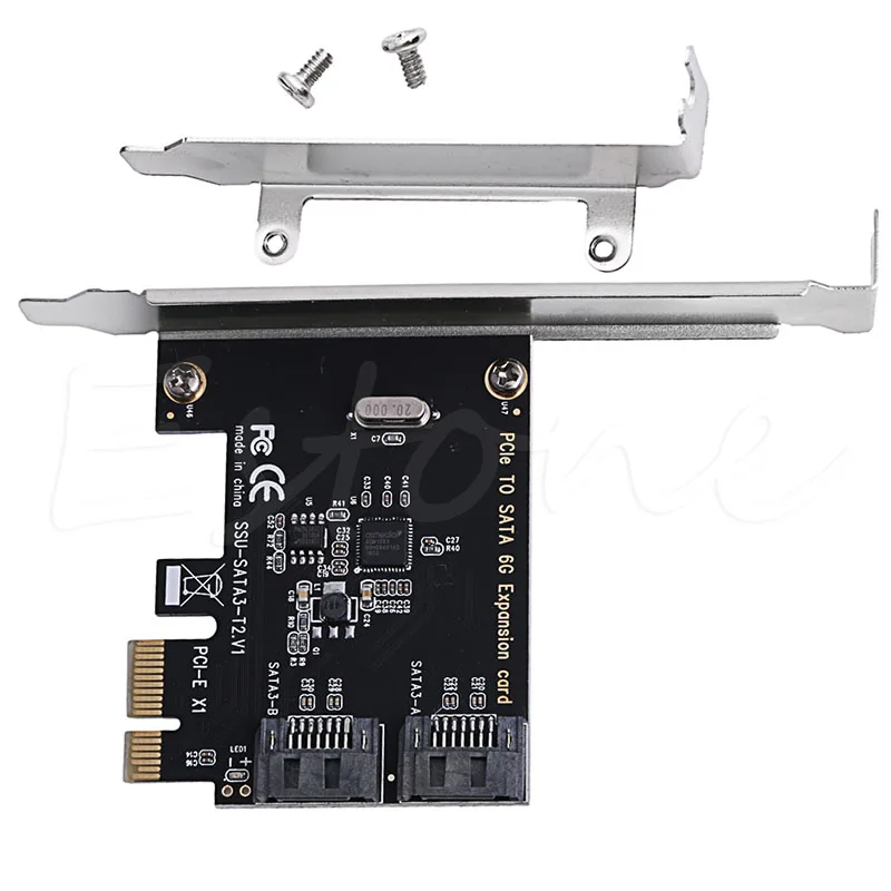 Плата расширения контроллера PCIe PCI Express на SATA3.0 2 порта SATA III 6G|Платы расширения| |