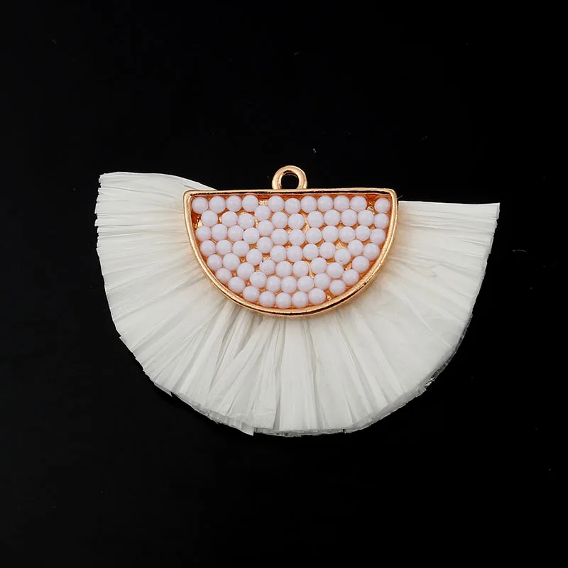 Подвески-кисточки с кисточками Raffia, металлическая Кепка, бисер, сделай сам, ювелирные изделия, ручная работа, одежда, костюм, аксессуар декора, 1 шт - Цвет: 15