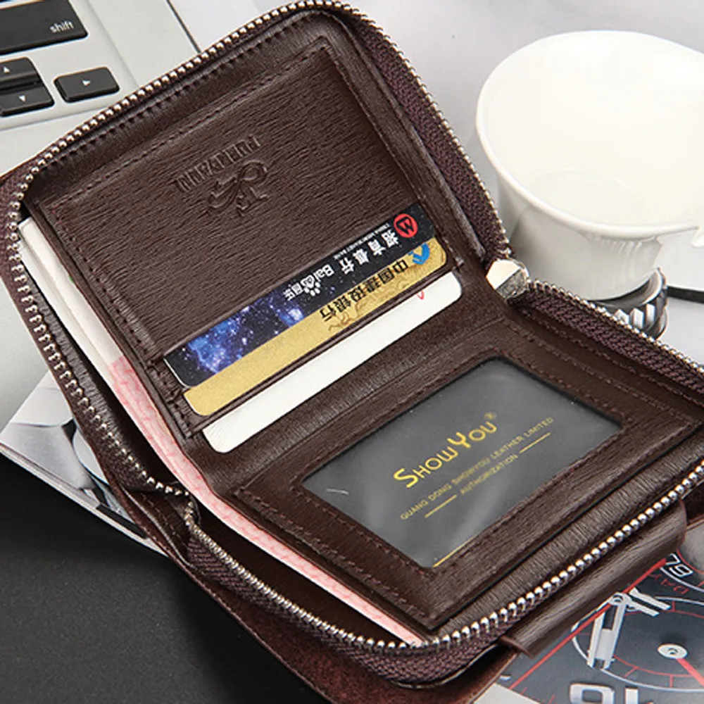 2018 NEW Men's wallet purse with coin pocket PU fashion Mens Fashion Leather ID Card Holder Billfold Purse Wallet Handbag | Багаж и