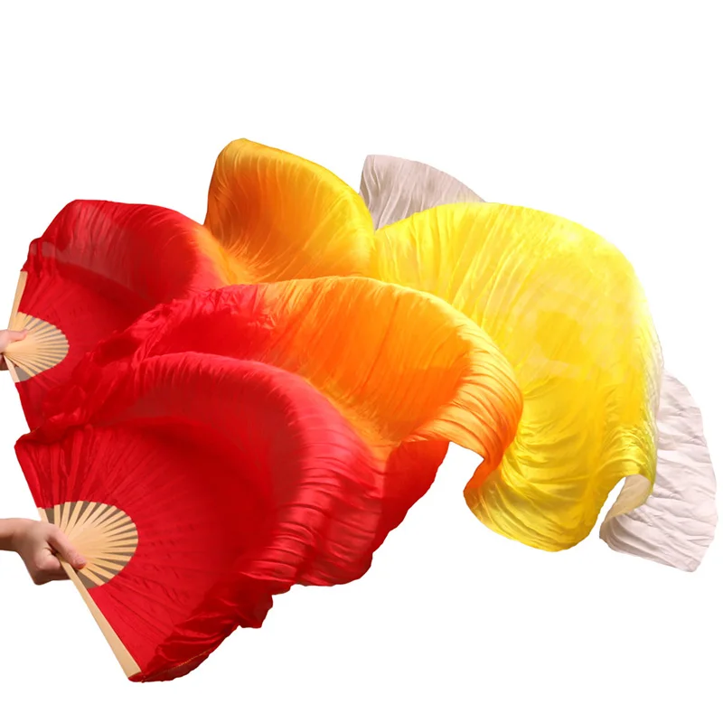 100% шелк бамбуковые ребра длинные вентиляторы ручная работа окрашенный