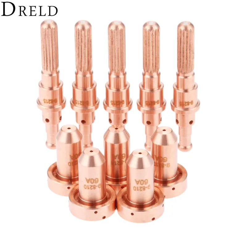 DRELD 10 шт./компл. плазменный фонарь электрод 9-8215+ насадка 9-8210 T/D SL 60/100 плазменной резки фонарь расходные материалы для замены