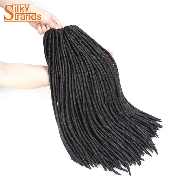 Шелковистые пряди синтетические вязанные крючком Faux locs накладные волосы Омбре плетение волос крючком косы 2X замки цвета - Цвет: #2