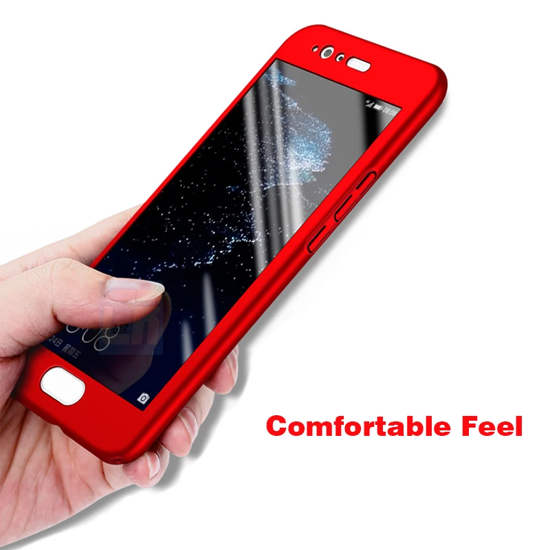 DCR 360 Degree Full Cover Cases for Huawei P9 P10 P20 Lite Plus Phone Case Pro Protection Glass Bag |
