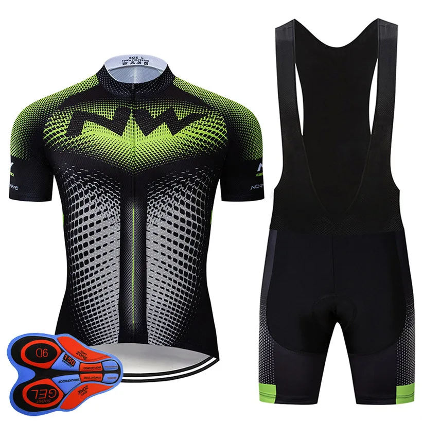Cycling Set 5 цветов летние NW велосипедные Джерси 9D Bib набор MTB велосипедная одежда Ropa Ciclismo велокостюм из флиса Мужские Короткие Майо трико кюлот - Цвет: Cycling Set