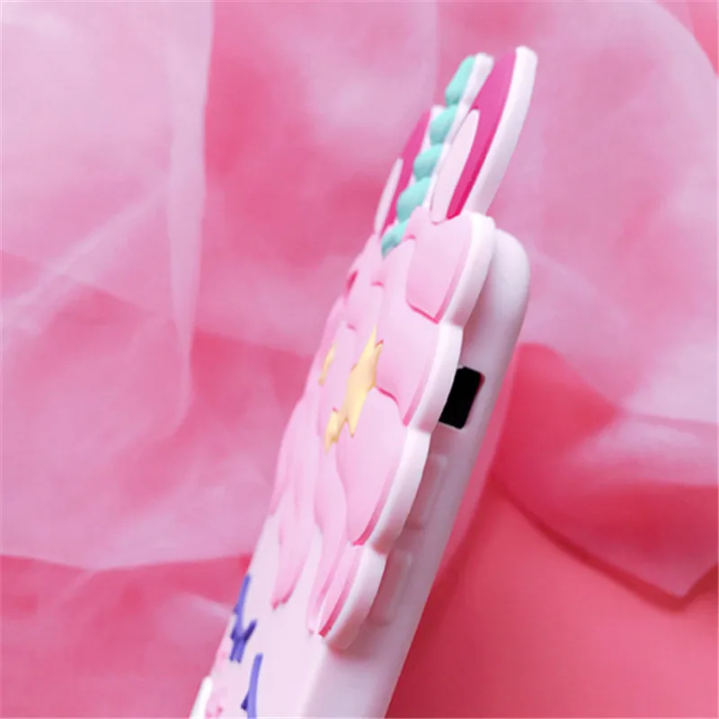 Модный мягкий силиконовый чехол с 3D изображением розового единорога для samsung Galaxy