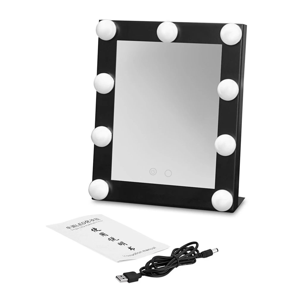 Table Square Single LED Model Portable Makeup Mirror with Bulbs Import Glass | Красота и здоровье
