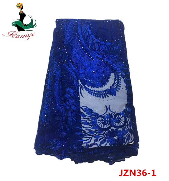 Haniye JZN36 1 royal blue последние дизайна моды африканский тюль кружевной ткани/хорошее