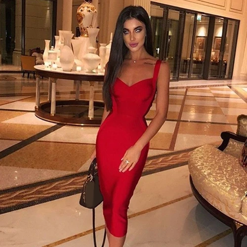 Red Adyce, новинка, женское Бандажное платье, желтое, белое, красное, синее, NudeBackless, Клубное платье, сексуальное, знаменитостей, бодикон, Клубное, вечерние платья, Vestido - Цвет: Red