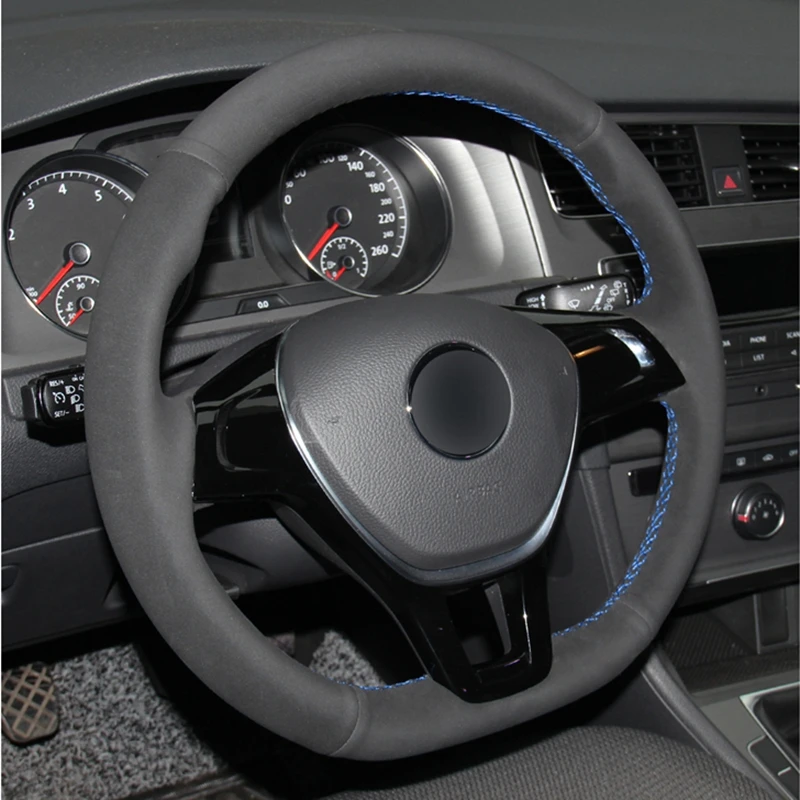 Крышка рулевого колеса замши чехол автомобиля для Volkswagen VW Golf 7 Mk7 новые поло Jetta