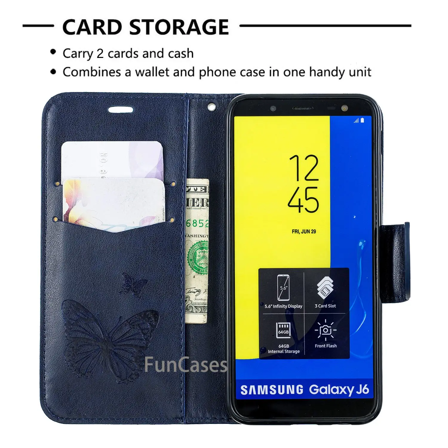 Чехол с откидной крышкой Coque для samsung Galaxy J6 2018 роскошный модный чехол из