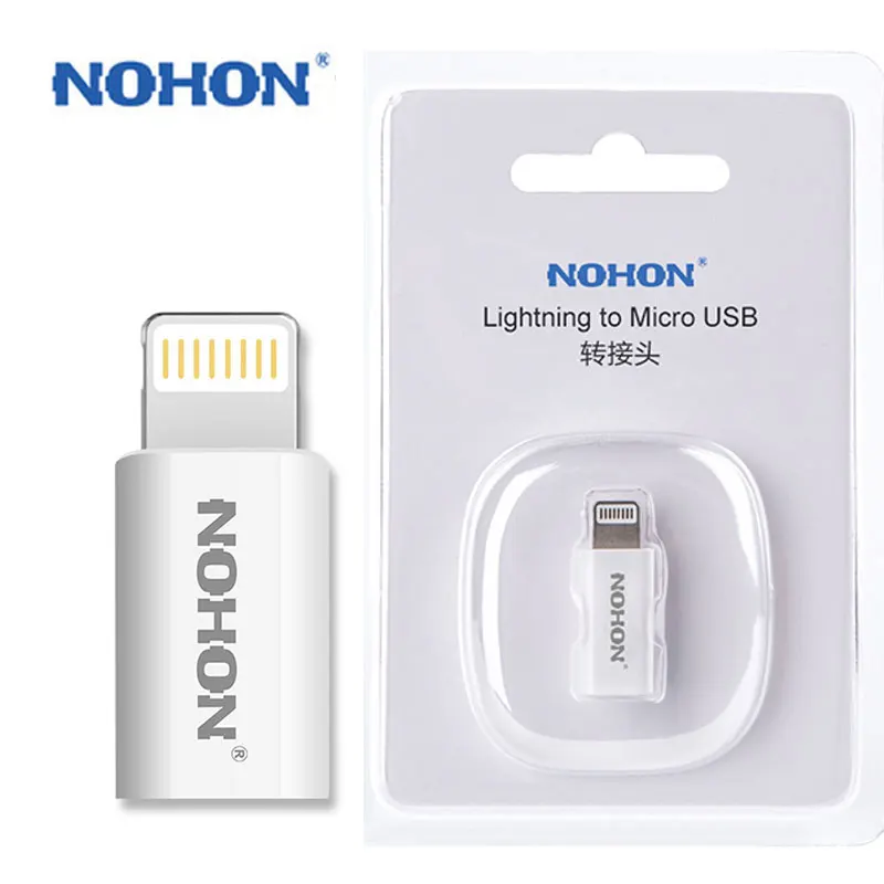 2 шт. NOHON 8pin к Micro USB кабель адаптер для iPhone X XS MAX XR iPad iPod Быстрая зарядка синхронизации данных зарядное устройство разъем Lightning конвертер