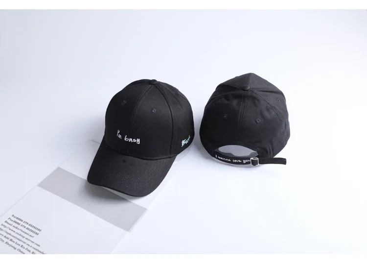 black Пользовательские взрослые повседневные кепки Snapback модные буквы I'm Кепка с надписью "занято" для женщин и мужчин вышивка бейсбольная кепка s Спортивная Кепка Gorras - Цвет: black