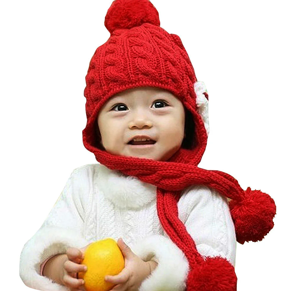 Детская зимняя теплая шапка коллекция 2017 года милый берет для маленьких девочек