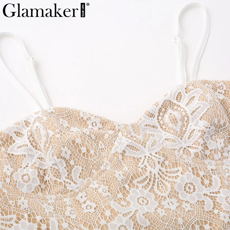 Женское кружевное платье Glamaker черное винтажное облегающее средней длины для