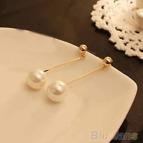 Лидер продаж пара модные популярные длинные жемчужные серьги золотого цвета