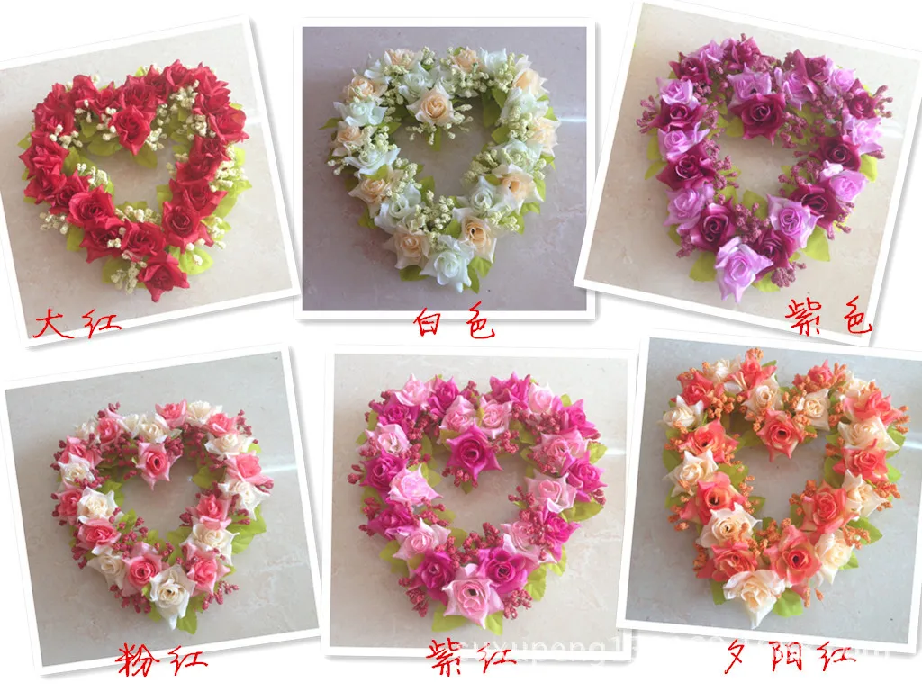 Сделай Сам для создания искусственных цветов Гирлянда роза любовь сердце венок